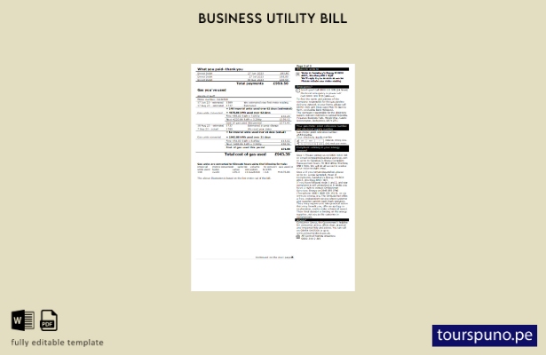 listo para imprimir la factura de servicios públicos de Sainsbury Energy (Brit 1